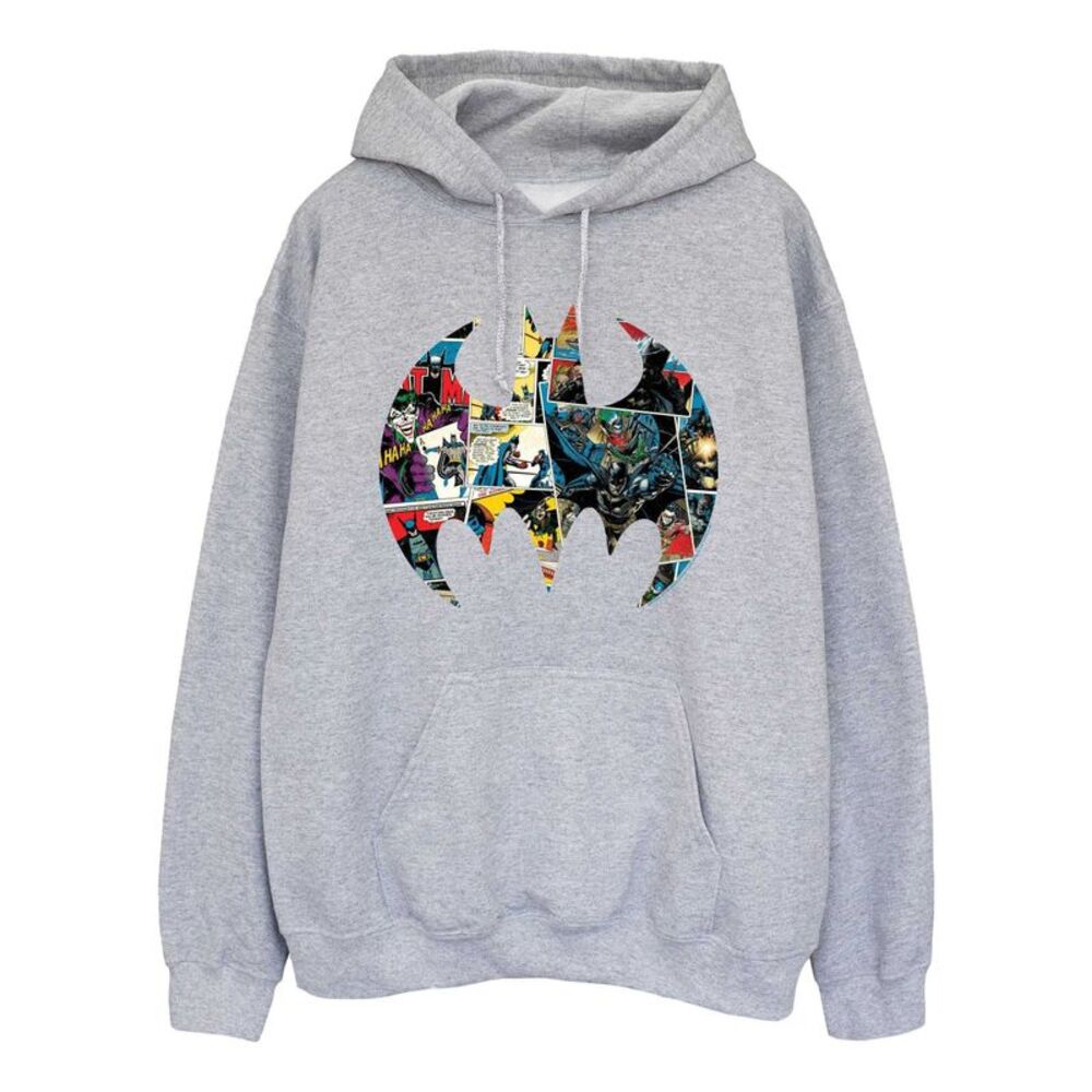 Batman Mens Comic Logo Hoodie / Sport Grey
